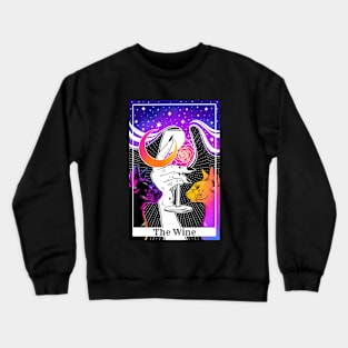 Tarot card The Wine. Rainbow holographic colors Crewneck Sweatshirt